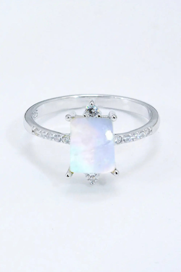 925 Sterling Silver Square Moonstone Ring LOVCIA