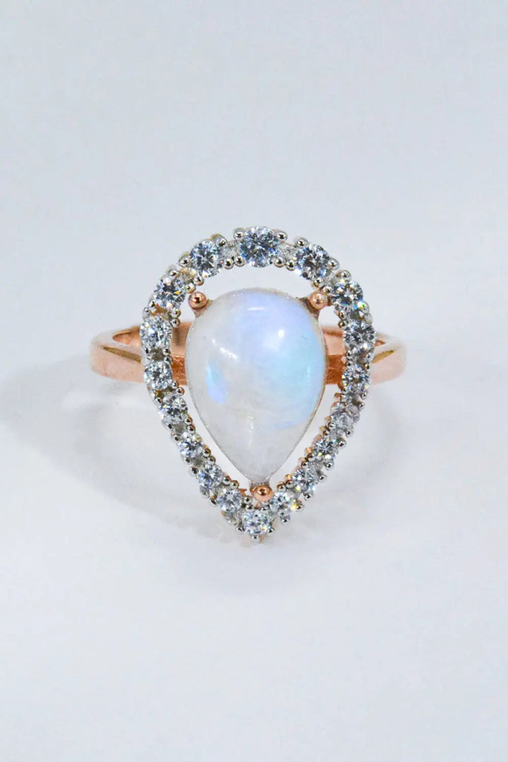 LOVCIA Moonstone Teardrop-Shaped 925 Sterling Silver Ring