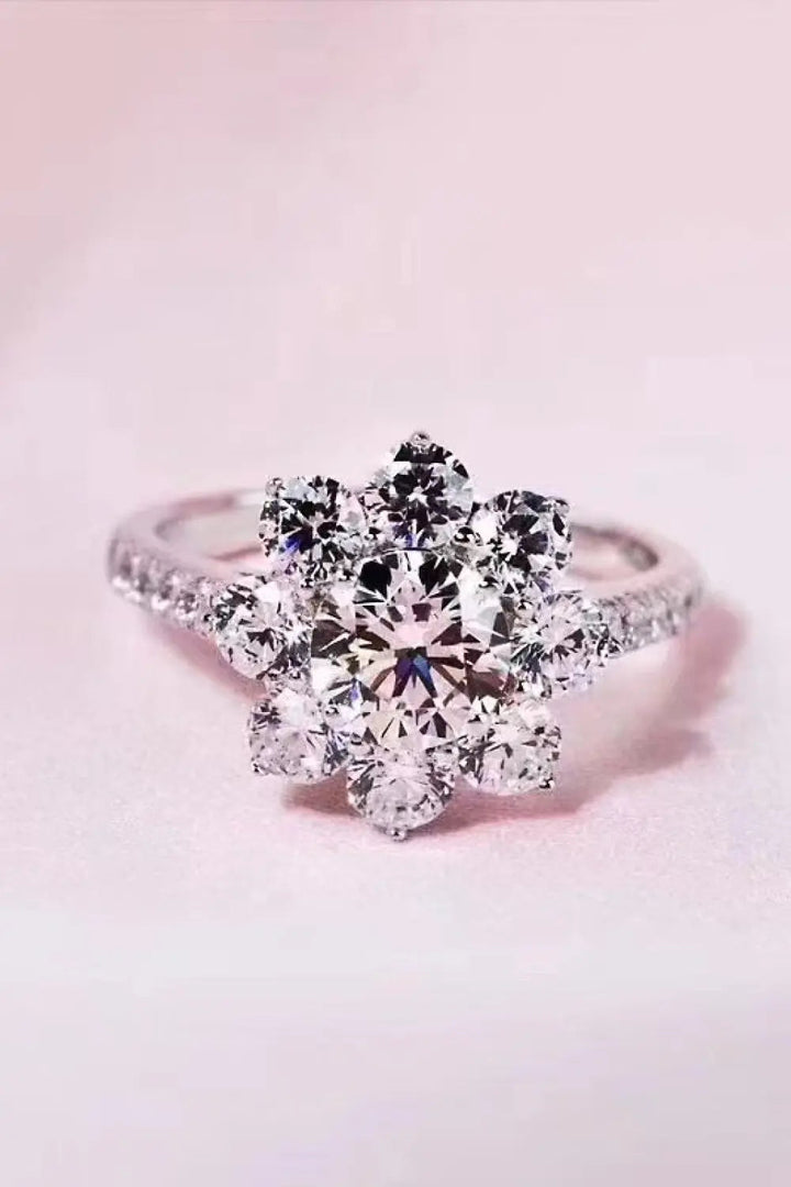 1 Carat Moissanite Flower Ring LOVCIA