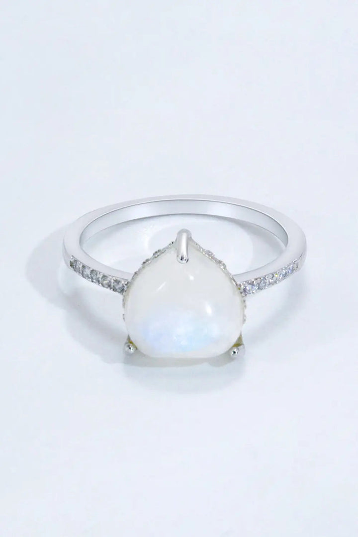 LOVCIA Heart-Shaped Natural Moonstone Ring