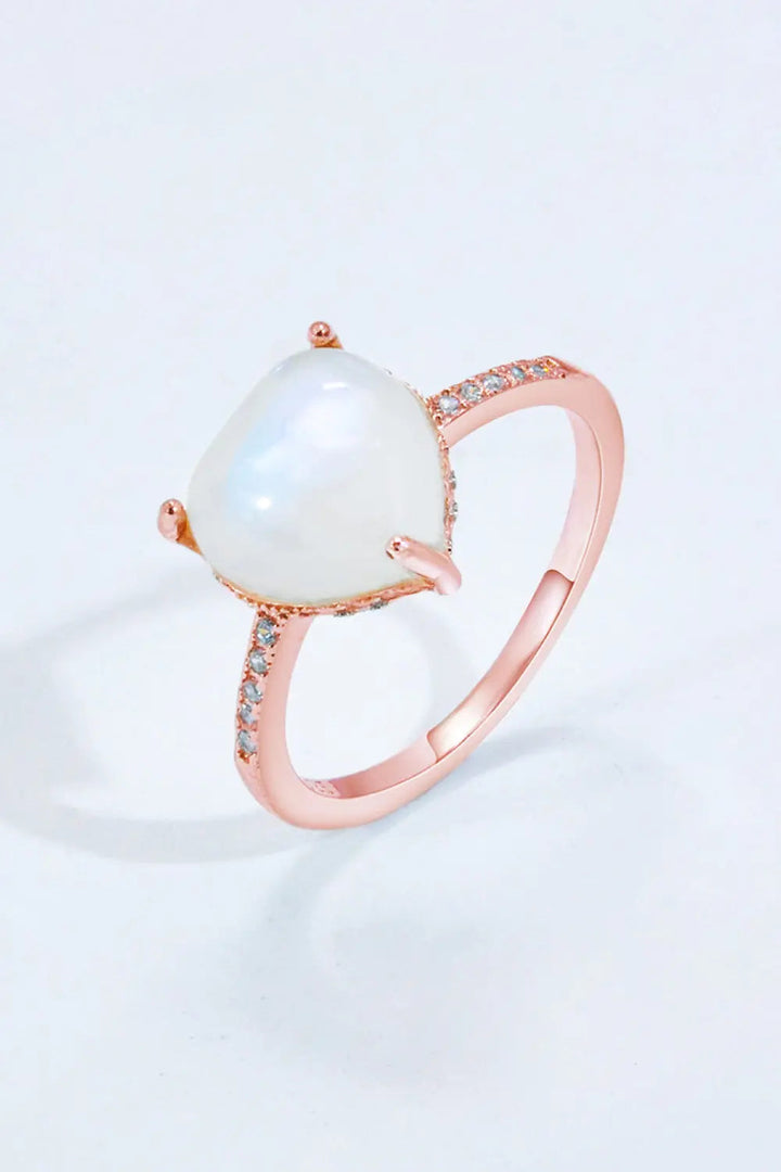 LOVCIA Heart-Shaped Natural Moonstone Ring