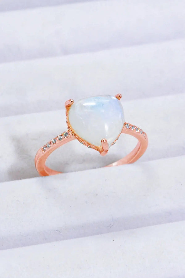 LOVCIA Heart-Shaped Natural Moonstone Ring