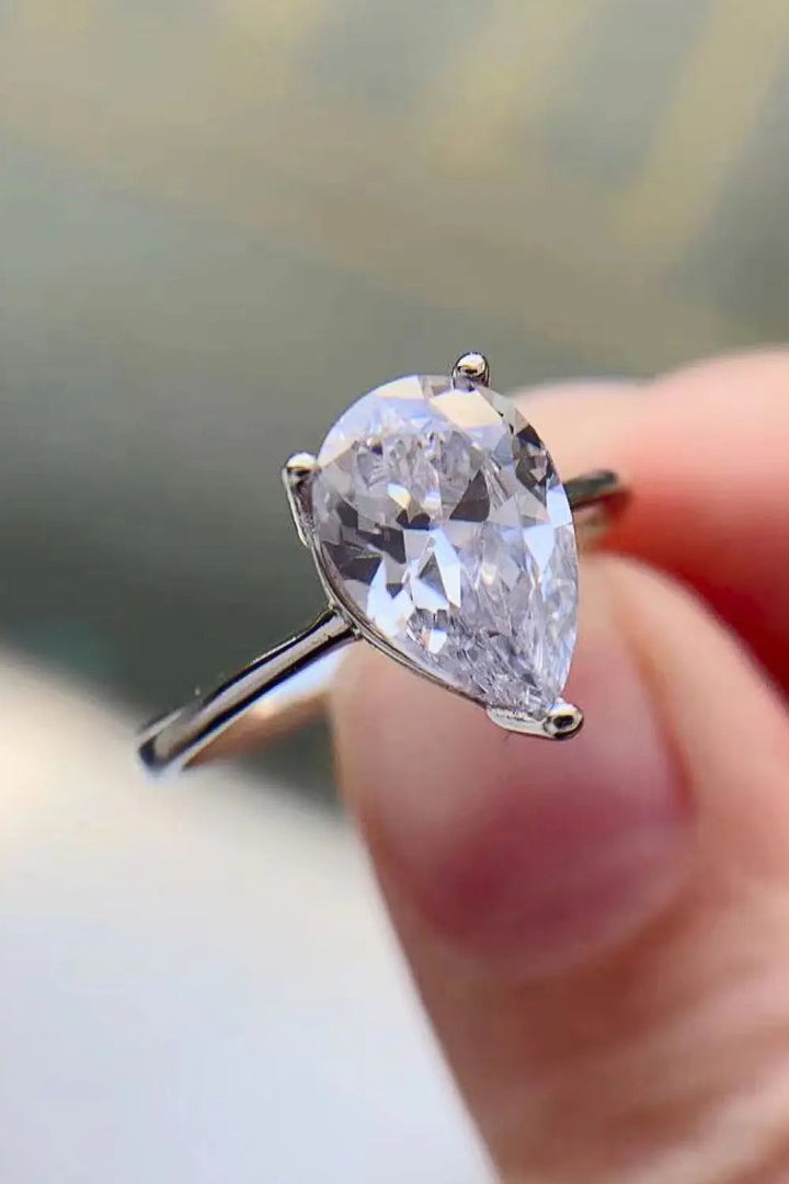 Classic Teardrop 2 Carat Moissanite Ring LOVCIA