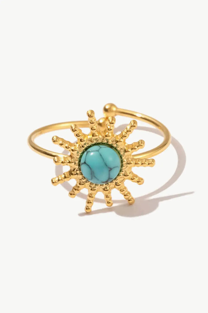 Natural Stone Sun Shape Open Ring LOVCIA