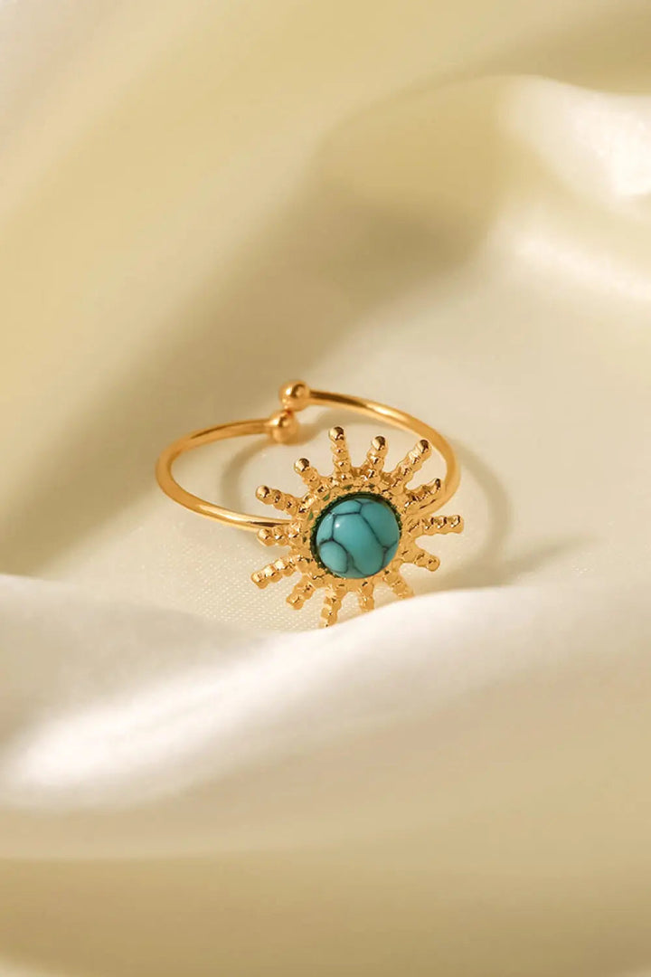 Natural Stone Sun Shape Open Ring LOVCIA