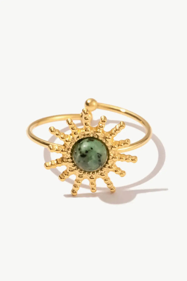 Natural Stone Sun Shape Open Ring LOVCIA