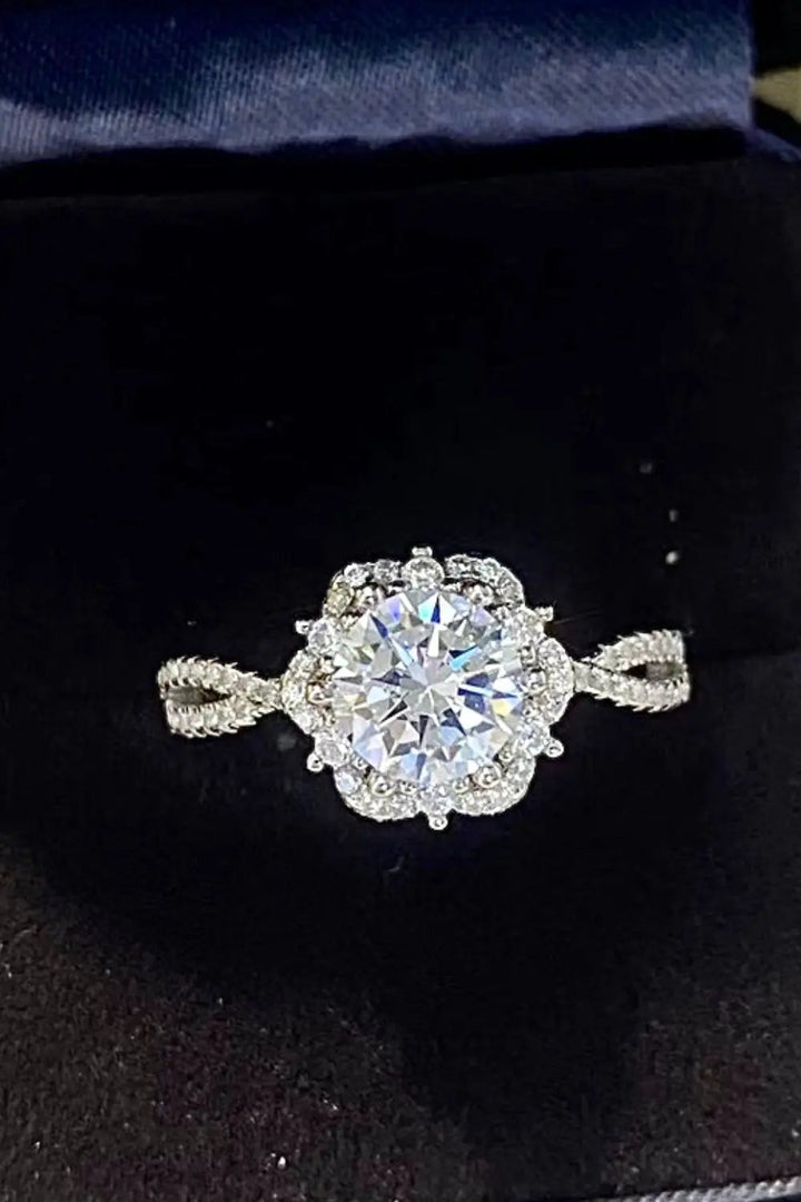 Platinum-Plated Six Prong 1 Carat Moissanite Ring LOVCIA