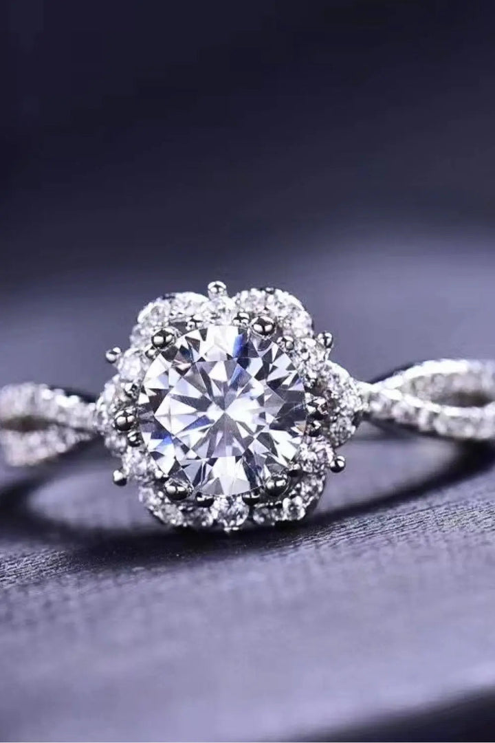 Platinum-Plated Six Prong 1 Carat Moissanite Ring LOVCIA