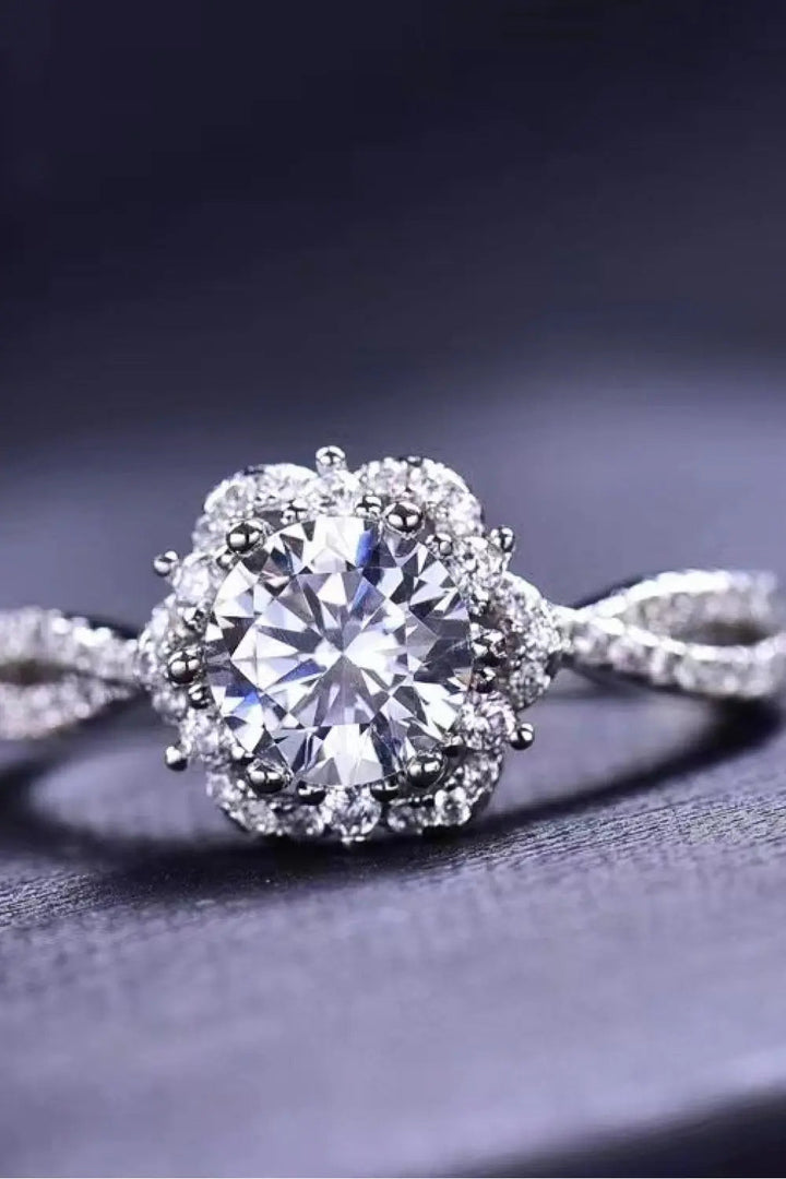 Platinum-Plated Six Prong 1 Carat Moissanite Ring LOVCIA