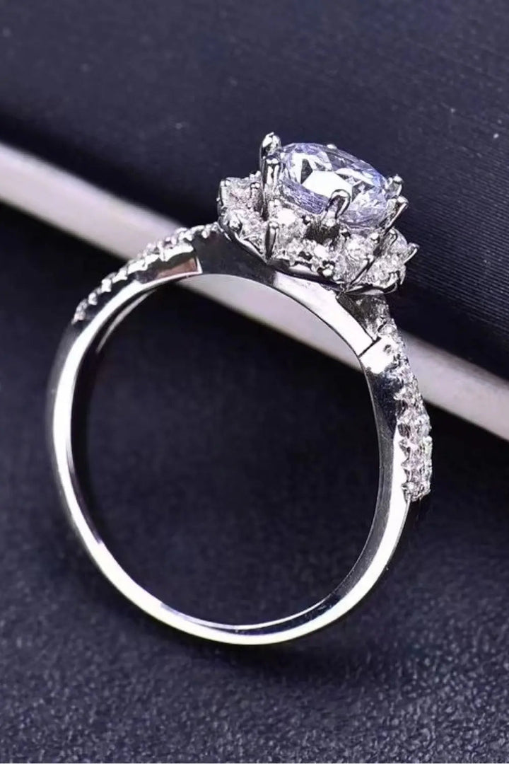 Platinum-Plated Six Prong 1 Carat Moissanite Ring LOVCIA