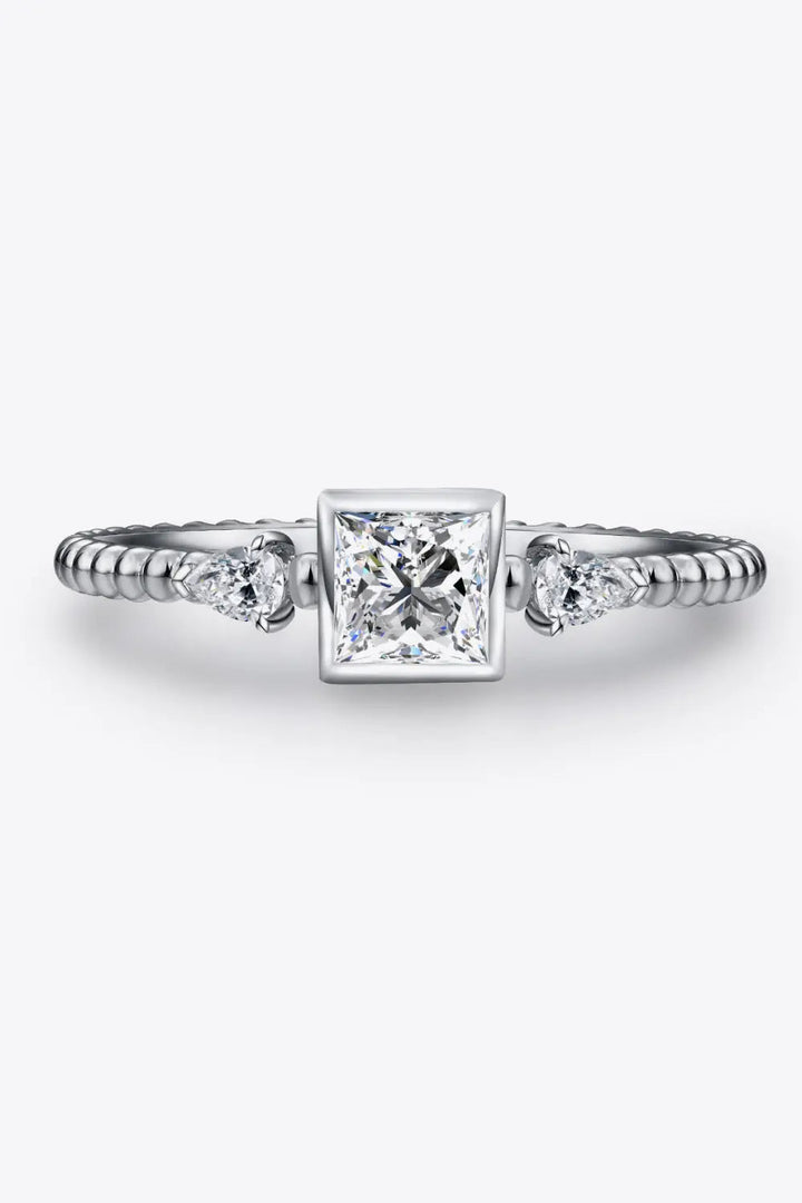 LOVCIA Moissanite Square Shape 925 Sterling Silver Ring