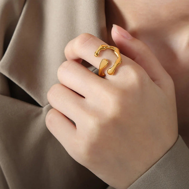 18K Gold-Plated Irregular Open Ring LOVCIA