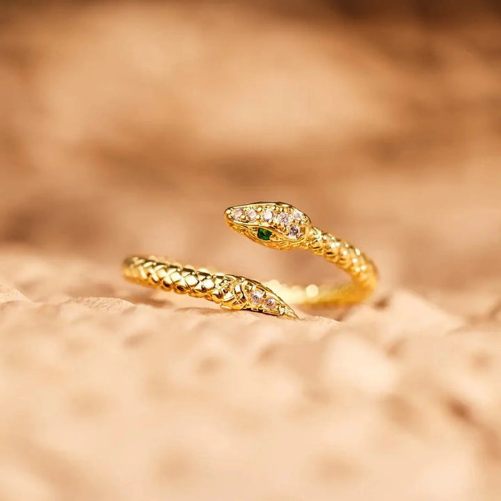 Snake Shape 18K Gold-Plated Bypass Ring LOVCIA