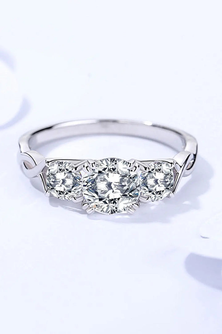 1 Carat Moissanite 925 Sterling Silver Ring LOVCIA