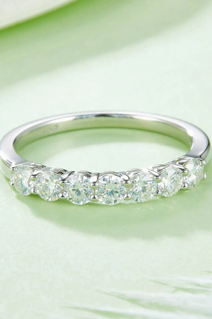 Moissanite Platinum-Plated Half-Eternity Ring LOVCIA