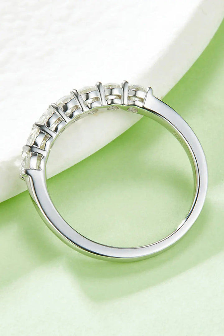 Moissanite Platinum-Plated Half-Eternity Ring LOVCIA