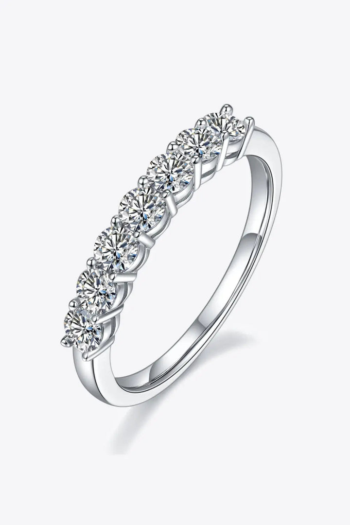 Moissanite Platinum-Plated Half-Eternity Ring LOVCIA