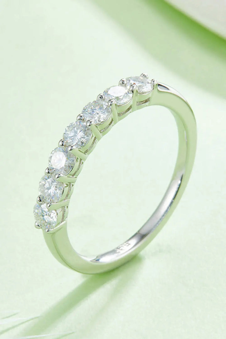 Moissanite Platinum-Plated Half-Eternity Ring LOVCIA