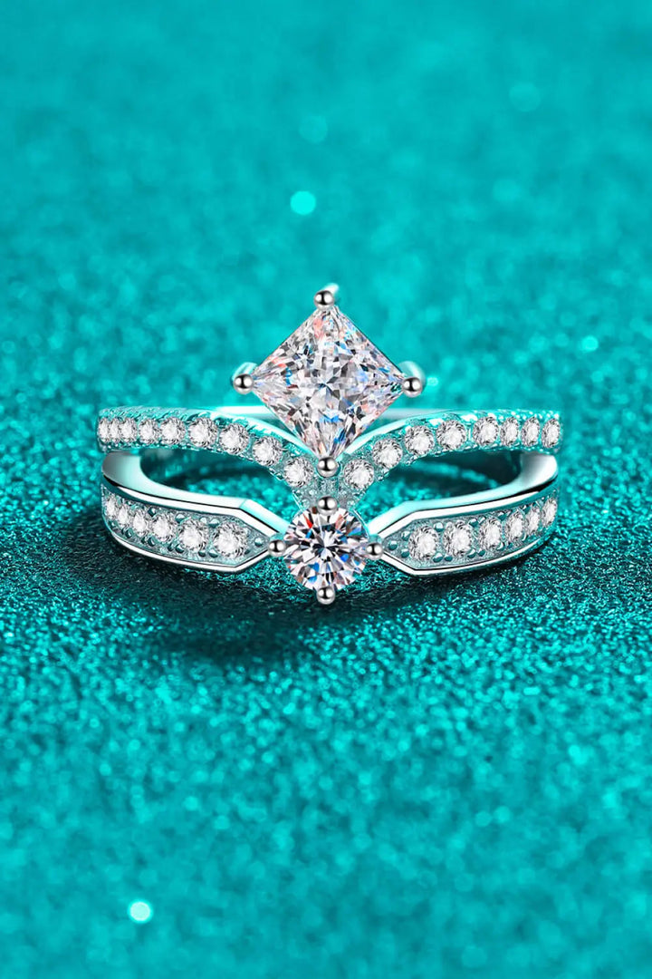 925 Sterling Silver Moissanite Crown Ring LOVCIA