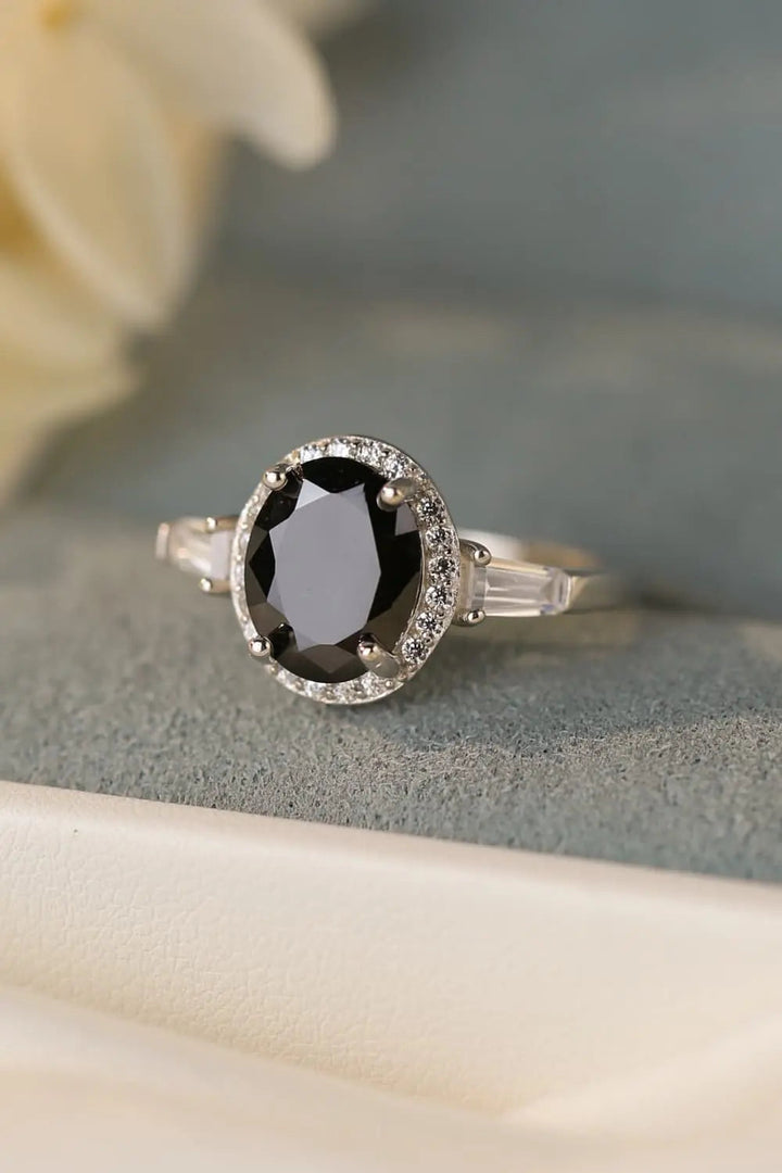 LOVCIA Agate 925 Sterling Silver Halo Ring