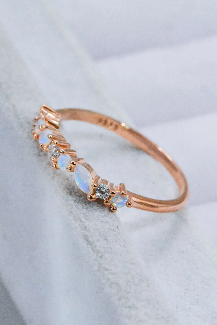 LOVCIA Moonstone and Zircon Decor Ring