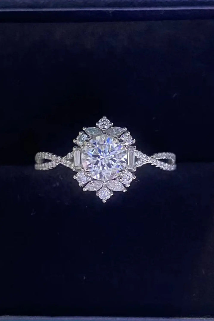 Floral 2 Carat Moissanite Crisscross Ring LOVCIA