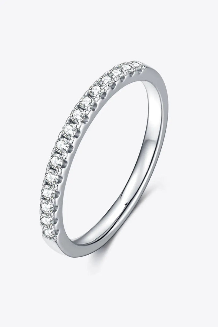 Moissanite Platinum-Plated Half-Eternity Ring LOVCIA