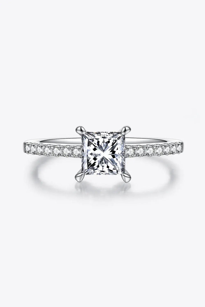 1.21 Carat Moissanite 925 Sterling Silver Side Stone Ring LOVCIA