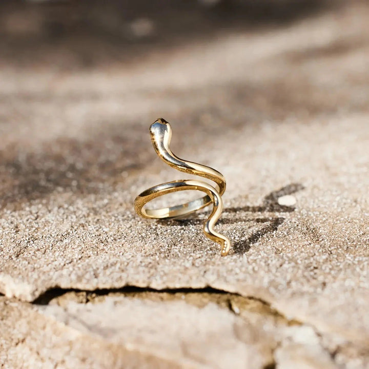 Snake Shape 18K Gold-Plated Bypass Ring LOVCIA