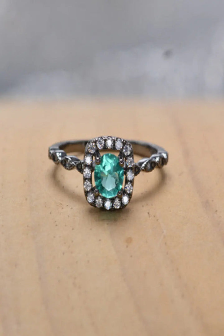 2-Piece Paraiba Blue Zircon Ring Set LOVCIA