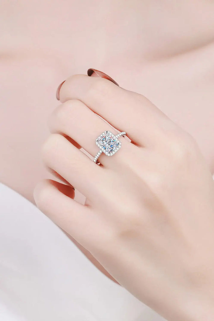 1 Carat Rectangle Moissanite Ring LOVCIA