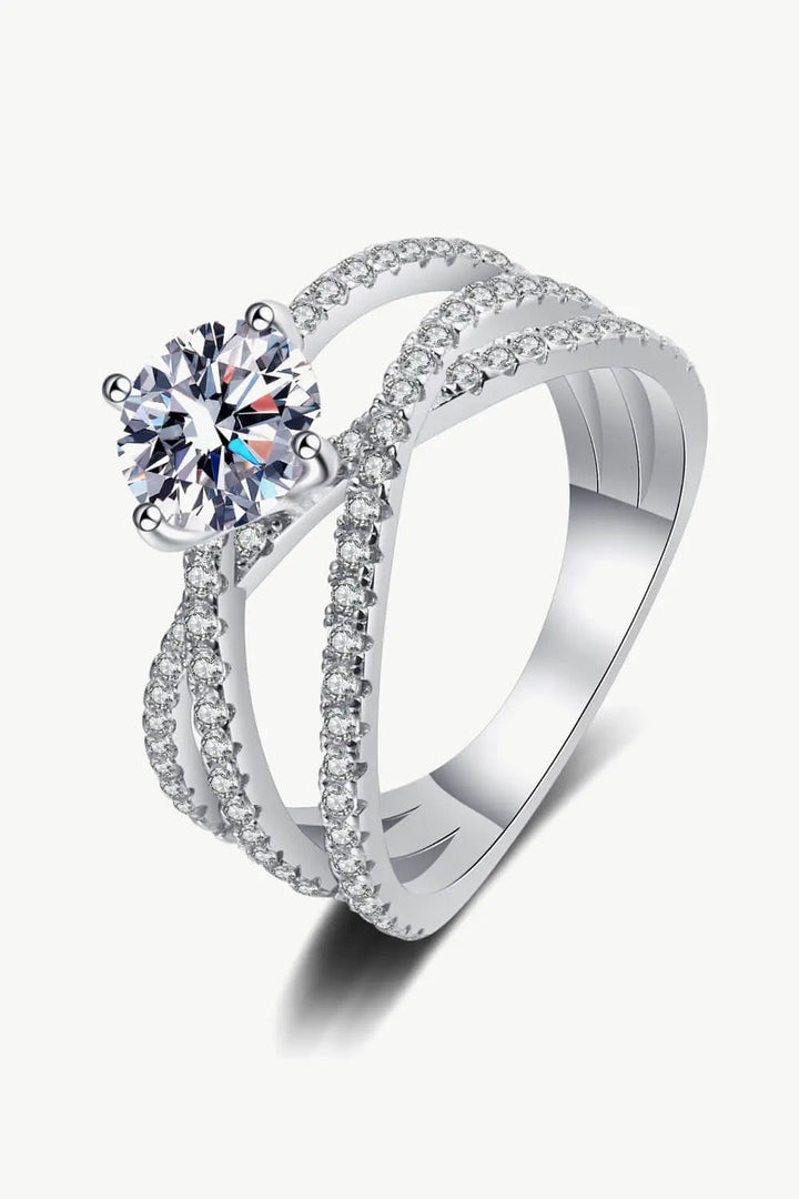 1 Carat Moissanite Crisscross Ring LOVCIA