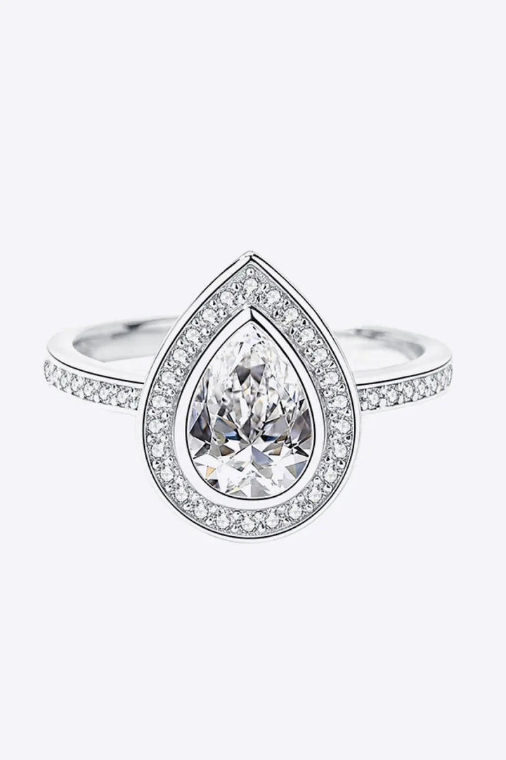 925 Sterling Silver Teardrop Moissanite Ring LOVCIA