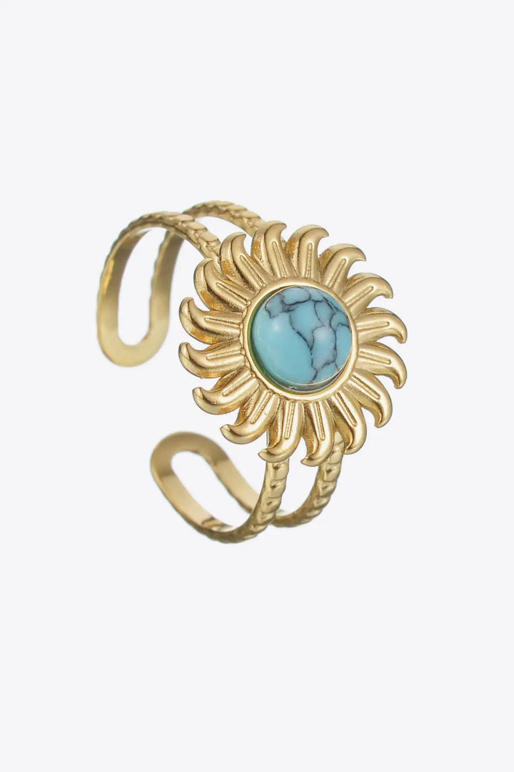 LOVCIA Turquoise Stainless Steel Open Ring