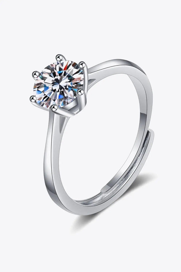 Moissanite 6-Prong Adjustable Ring LOVCIA