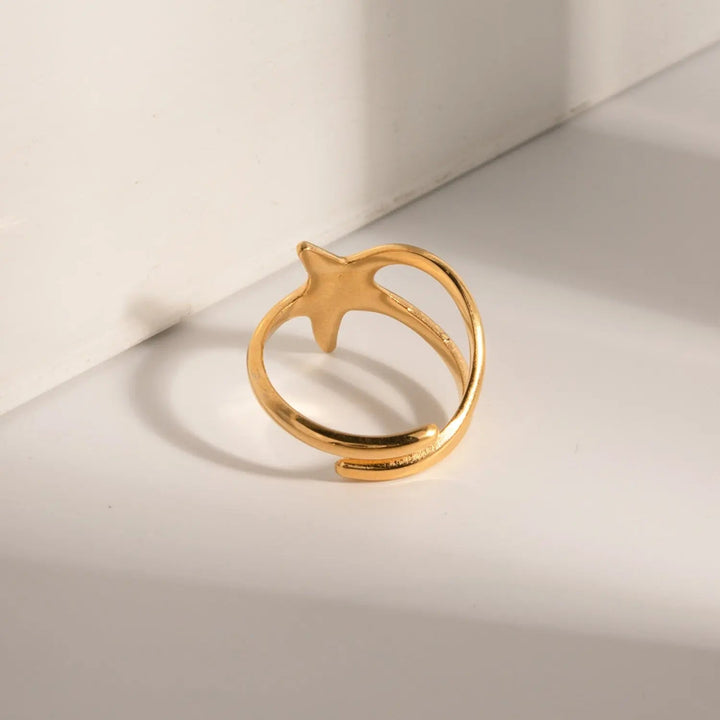 Gold-Plated Stainless Steel Star Ring LOVCIA