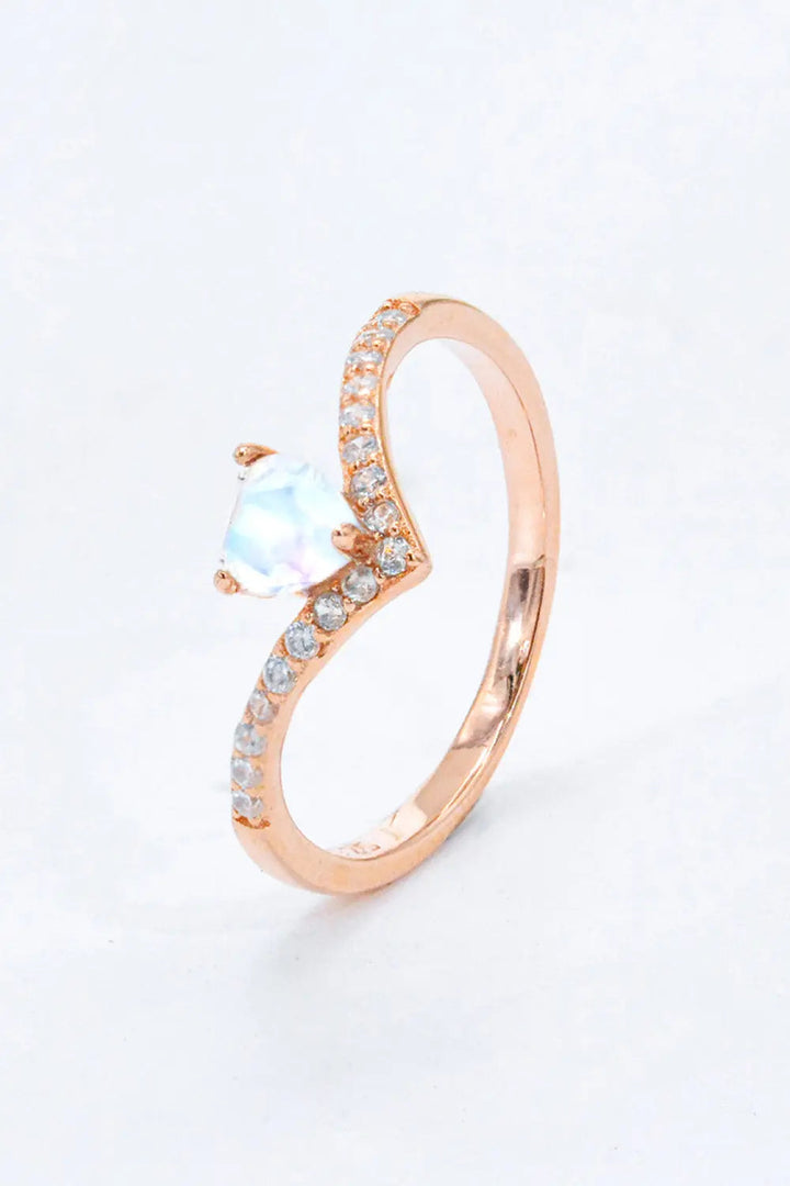 Moonstone Heart-Shaped Ring LOVCIA