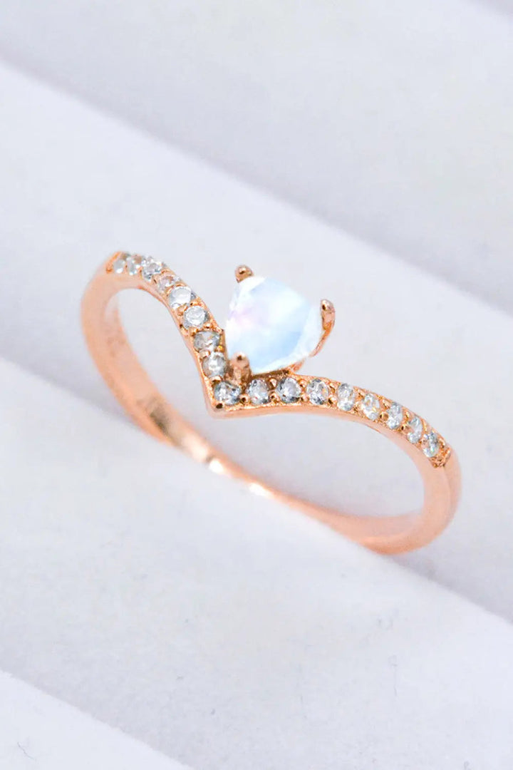 Moonstone Heart-Shaped Ring LOVCIA