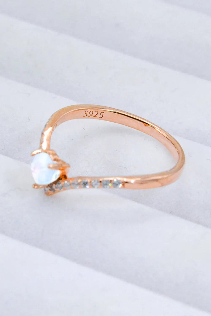 Moonstone Heart-Shaped Ring LOVCIA