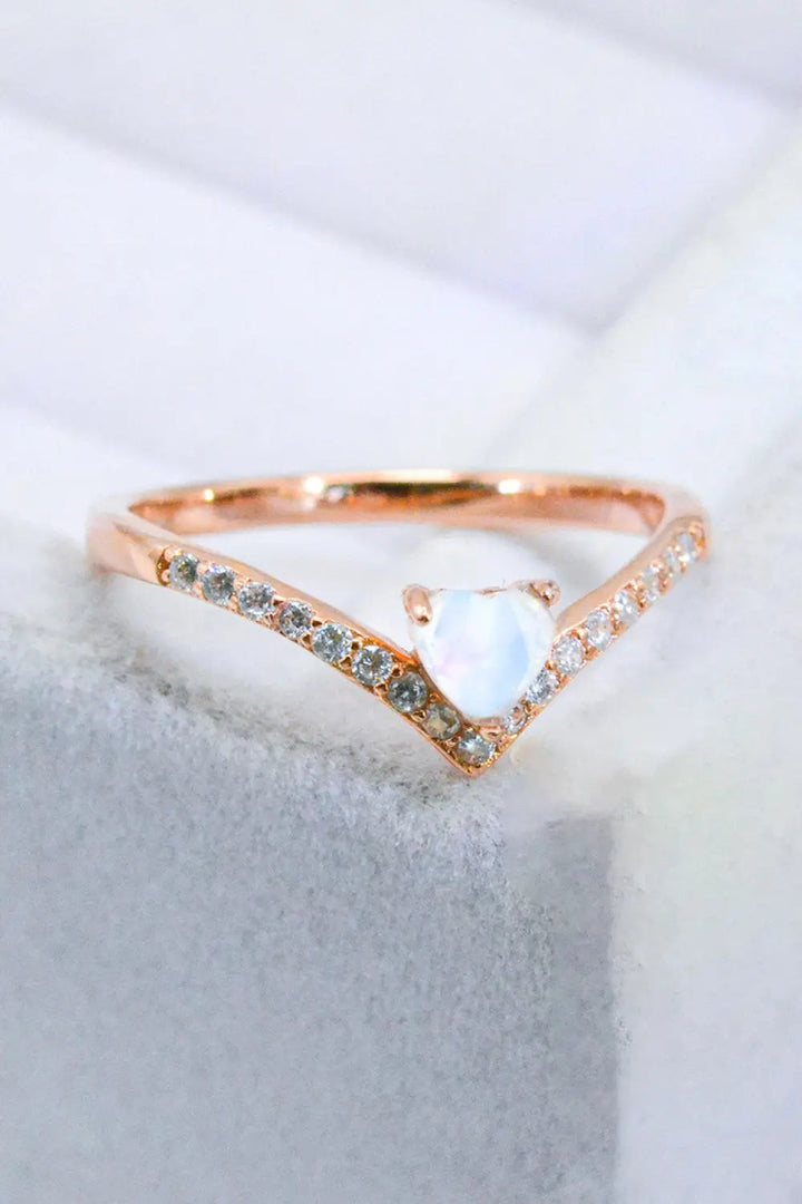 Moonstone Heart-Shaped Ring LOVCIA