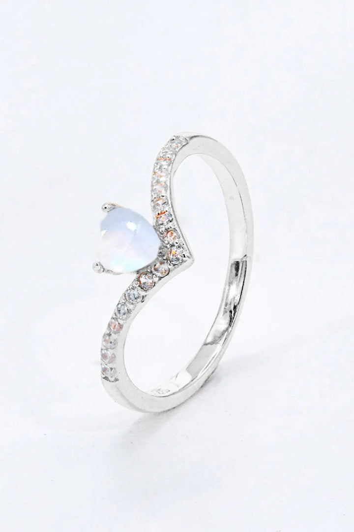 Moonstone Heart-Shaped Ring LOVCIA