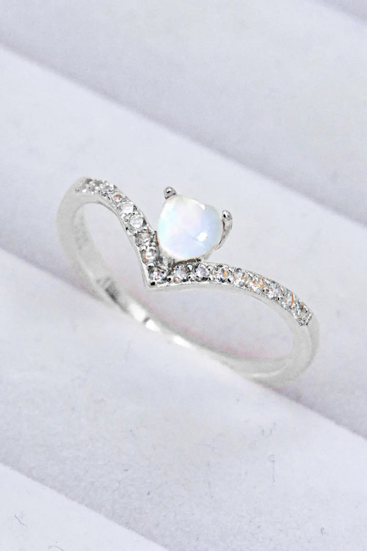 Moonstone Heart-Shaped Ring LOVCIA