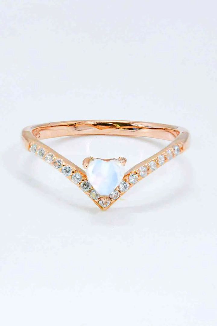 Moonstone Heart-Shaped Ring LOVCIA