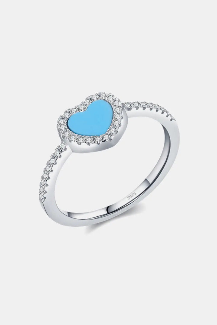 925 Sterling Silver Artificial Turquoise Ring LOVCIA