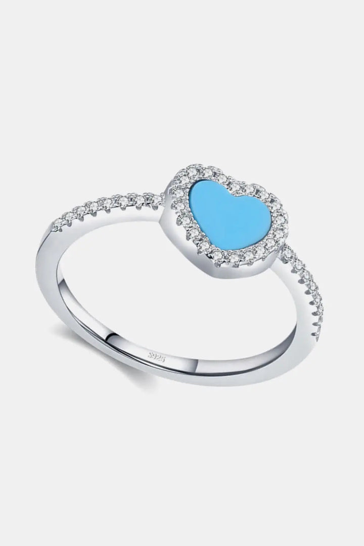 925 Sterling Silver Artificial Turquoise Ring LOVCIA