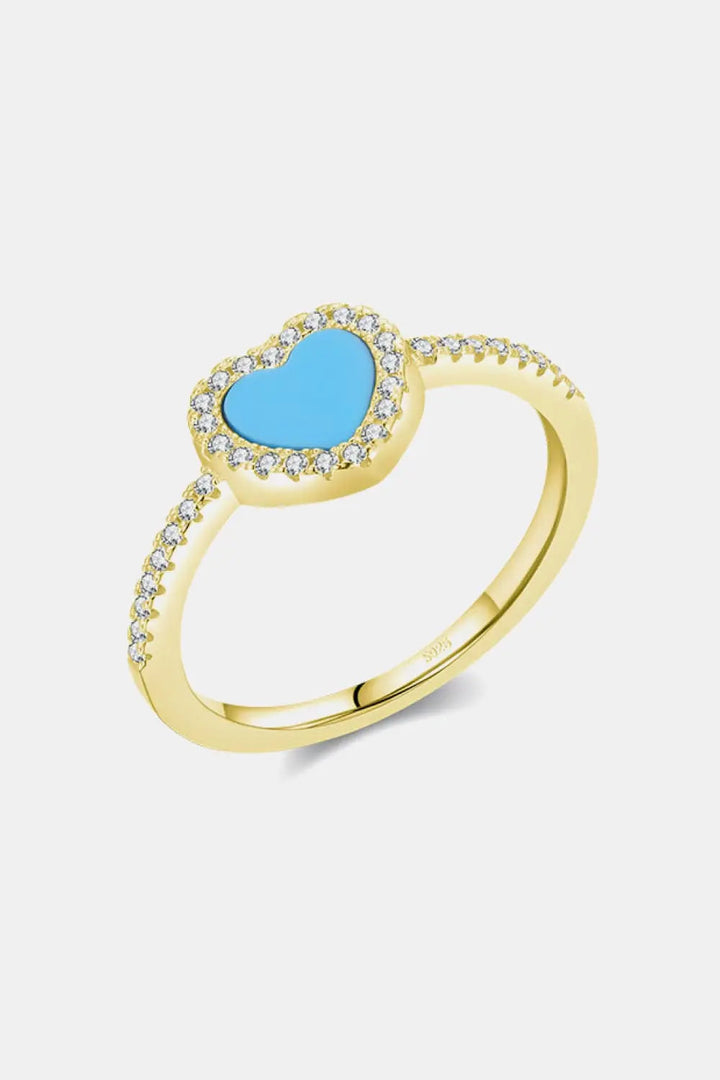 925 Sterling Silver Artificial Turquoise Ring LOVCIA