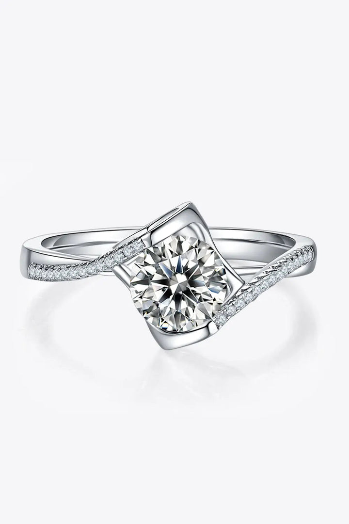 1 Carat Moissanite 925 Sterling Silver Twisted Ring LOVCIA