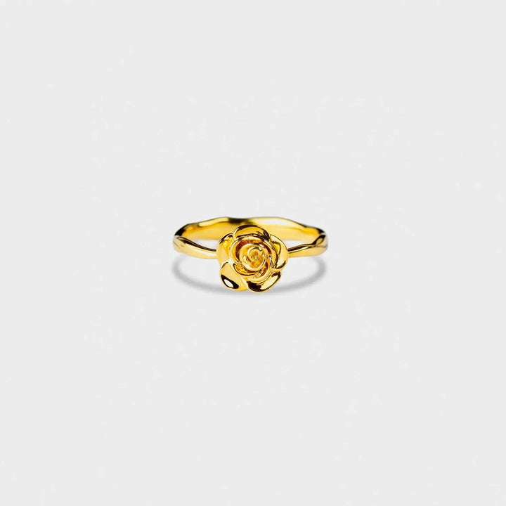 LOVCIA Rose Shape 18K Gold-Plated Ring