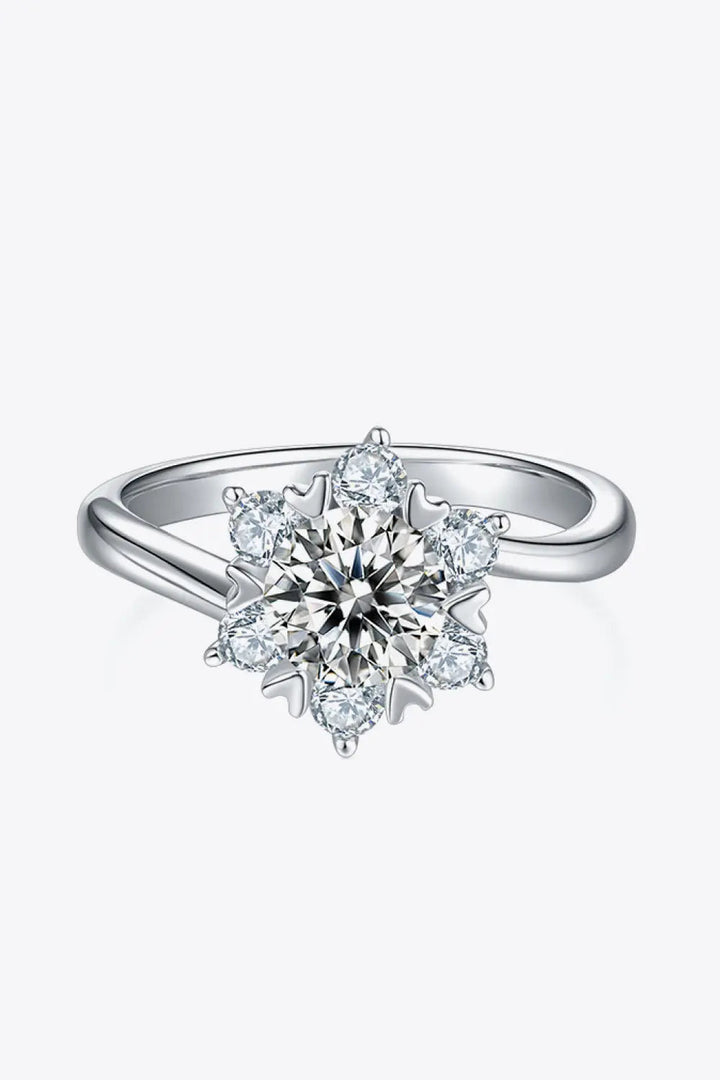 LOVCIA Adored 1 Carat Moissanite 925 Sterling Silver Cluster Ring