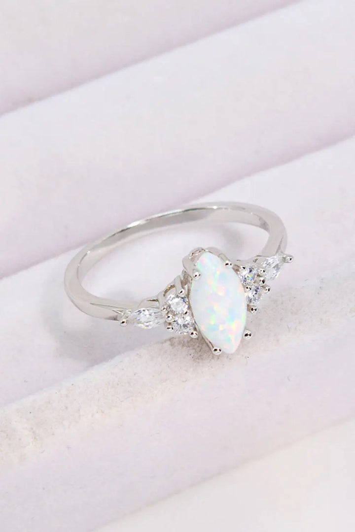 LOVCIA Opal and Zircon Platinum-Plated Ring